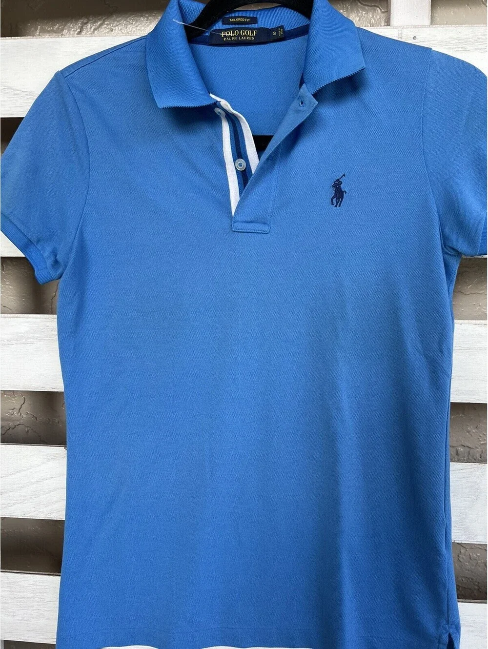 Ralph Lauren Golg Blue Pony Casual Polo Shirt Tailored Fit  Size S.
